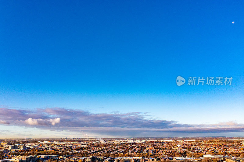 Rutherford road和Islinton Ave.的住宅小区鸟瞰图，Woodbridge, Vaughan，加拿大